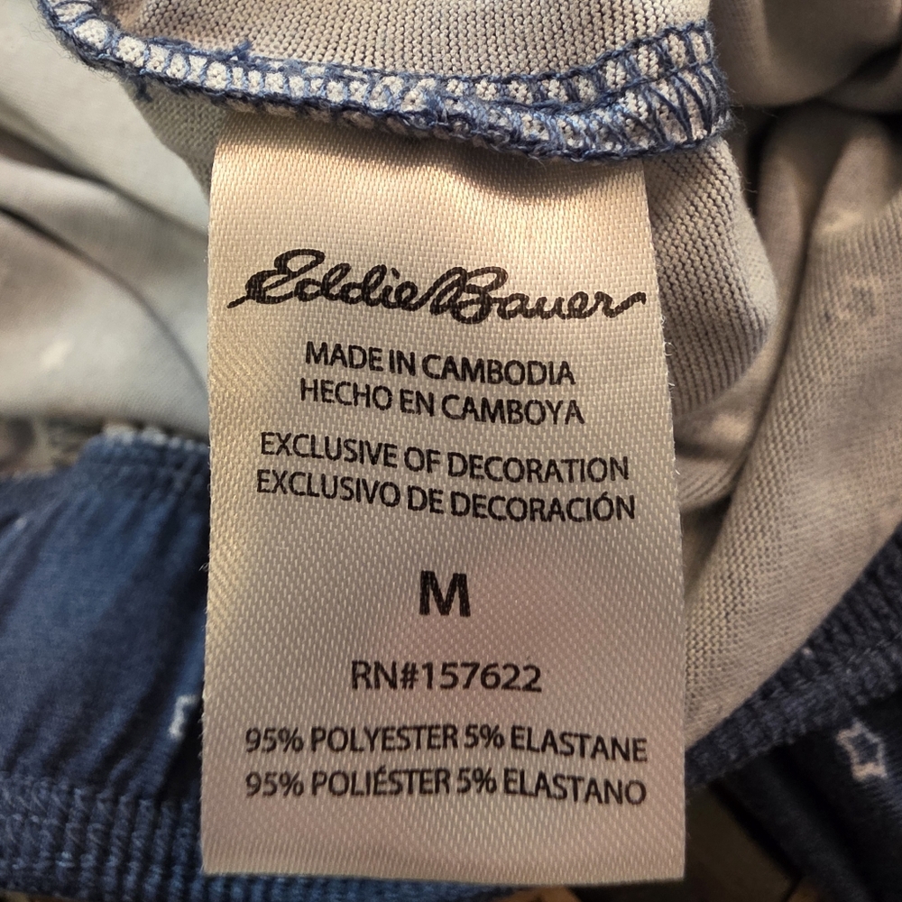 Eddie Bauer Blue Floral Pajama Set Women's Medium - Picture 5 of 8